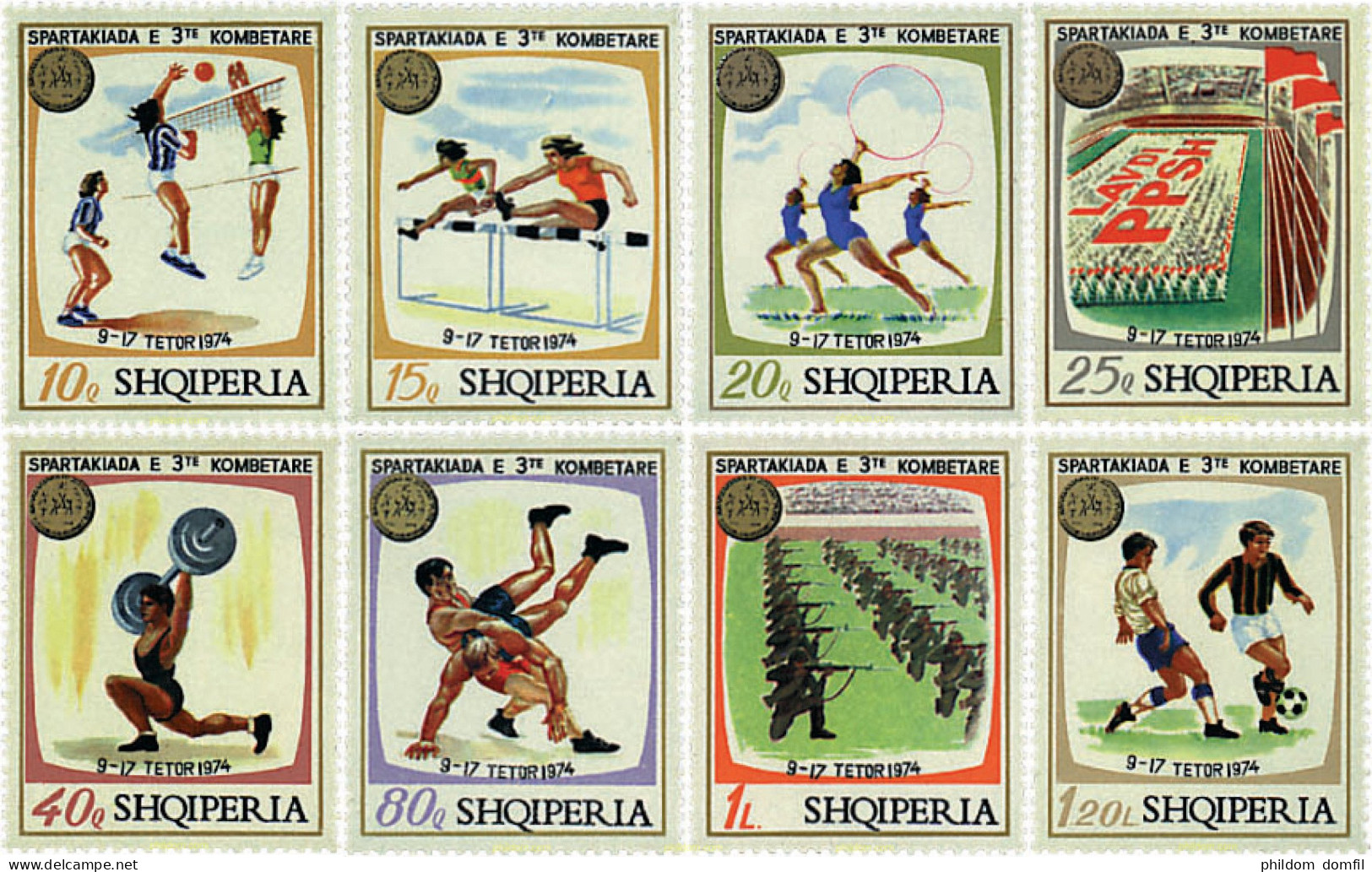 78411 MNH ALBANIA 1974 3 SPARTAKIADA DEPORTIVA NACIONAL. - Albanien