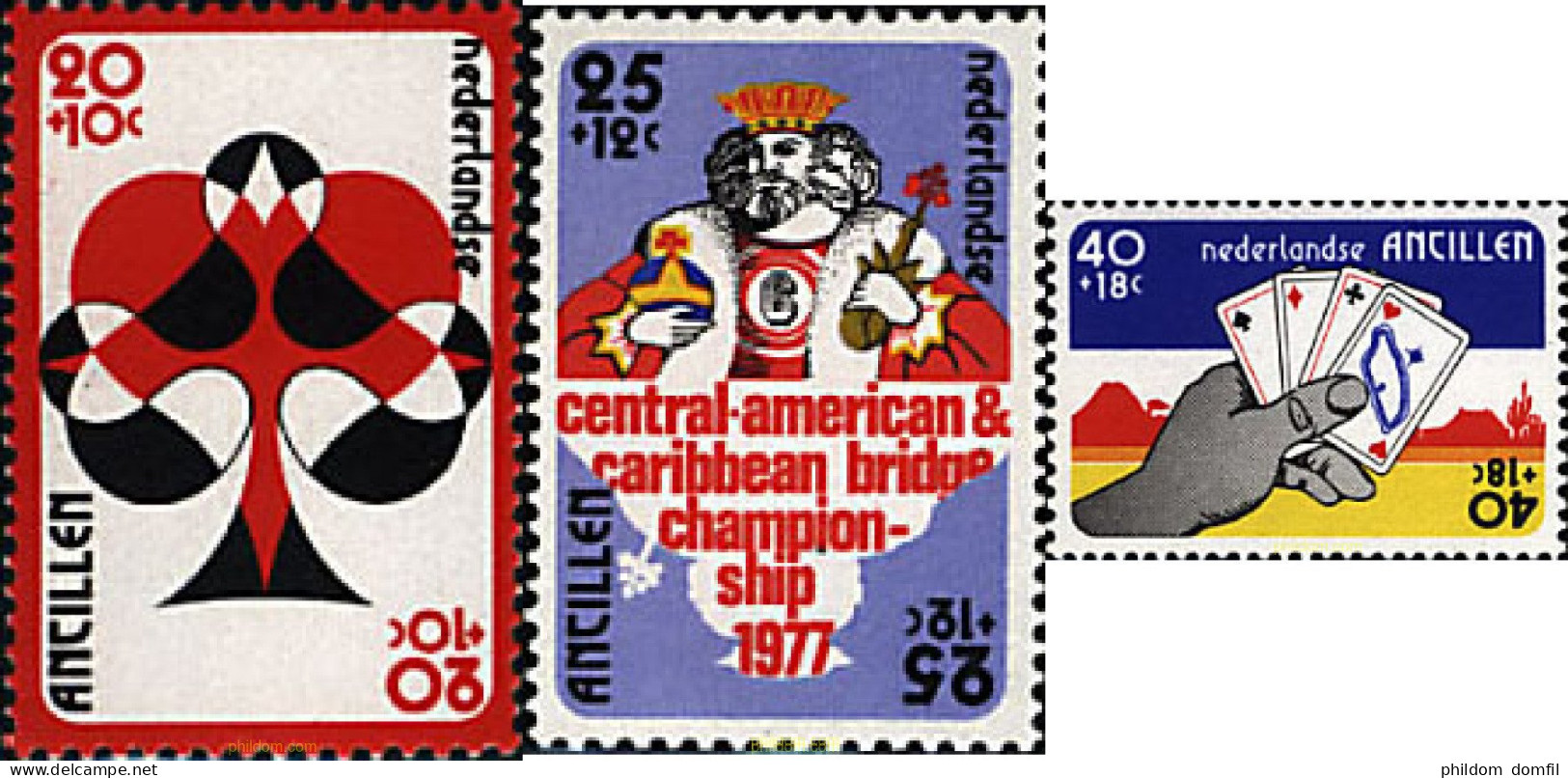 26979 MNH ANTILLAS HOLANDESAS 1977 6 TORNEO INTERNACIONAL DE BRIDGE. - Antilles