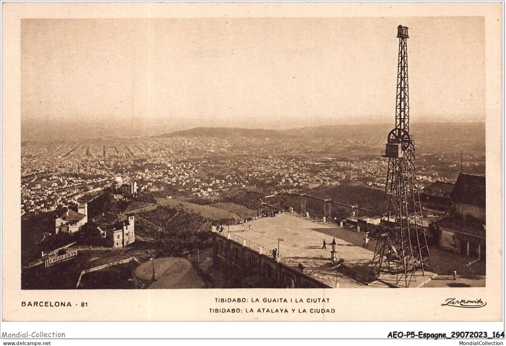 AEOP5-ESPAGNE-0414 - BARCELONE - 81 - TIBIDABO - LA GUAITA I LA CIUTAT - TIBIDABO - LA ATALAYA Y LA CIUDAD  - Other & Unclassified