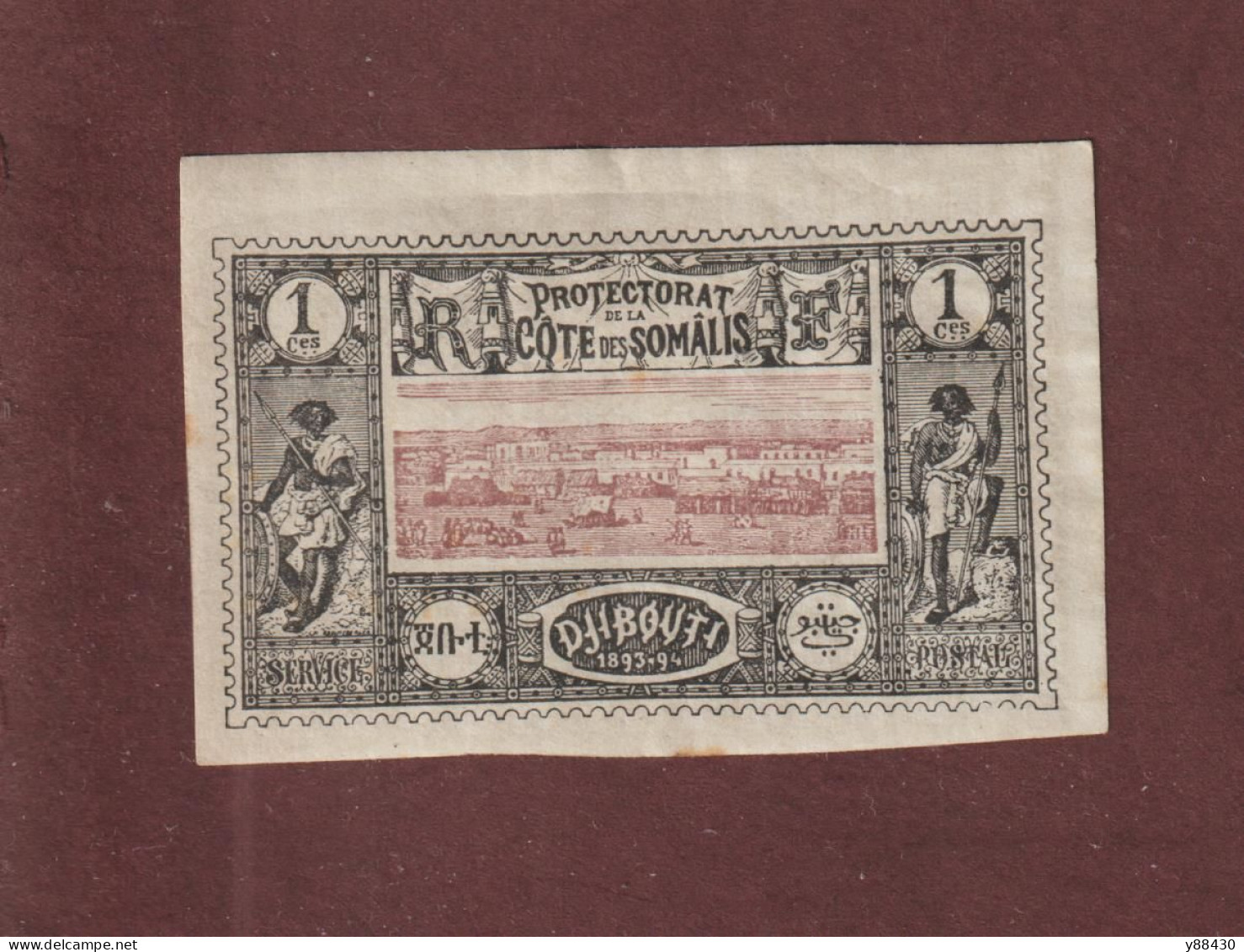 CÔTE FRANÇAISE DES SOMALIS - 6a  De 1894/1900 - Neuf * - Djibouti - Papier épais - 1c. Noir Et Brun-lilas  - 2 Scan - Unused Stamps