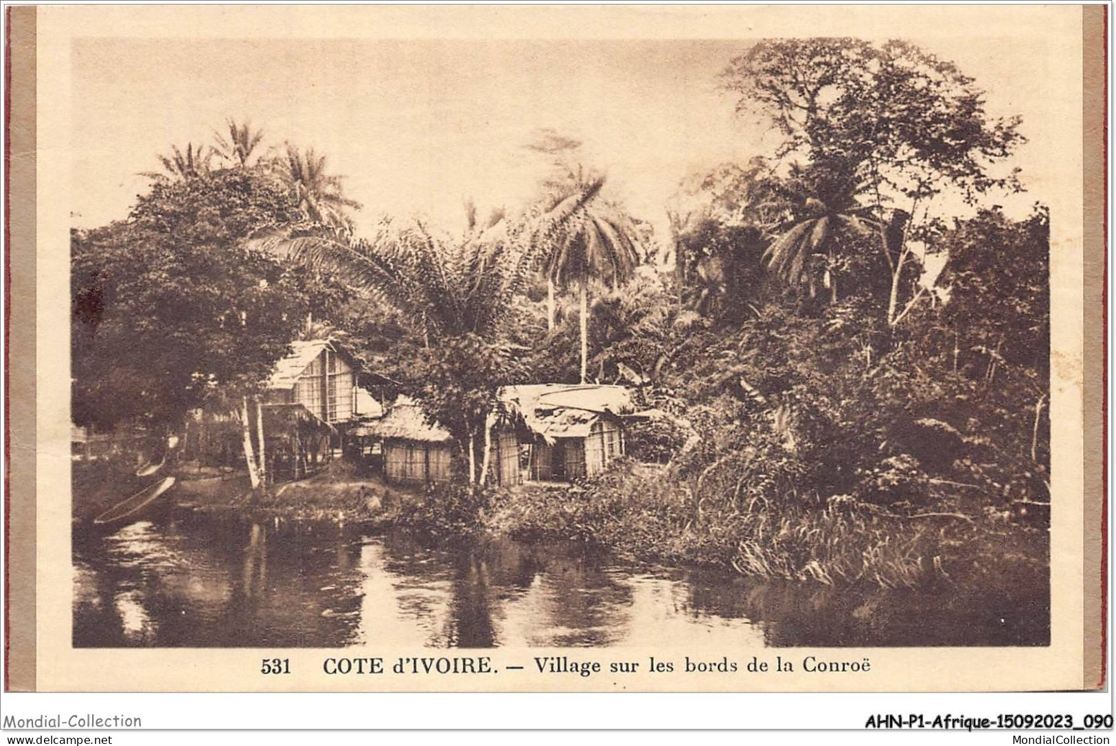 AHNP1-0045 - AFRIQUE - COTE D'IVOIRE - Village Sur Les Bords De La Course  - Côte-d'Ivoire