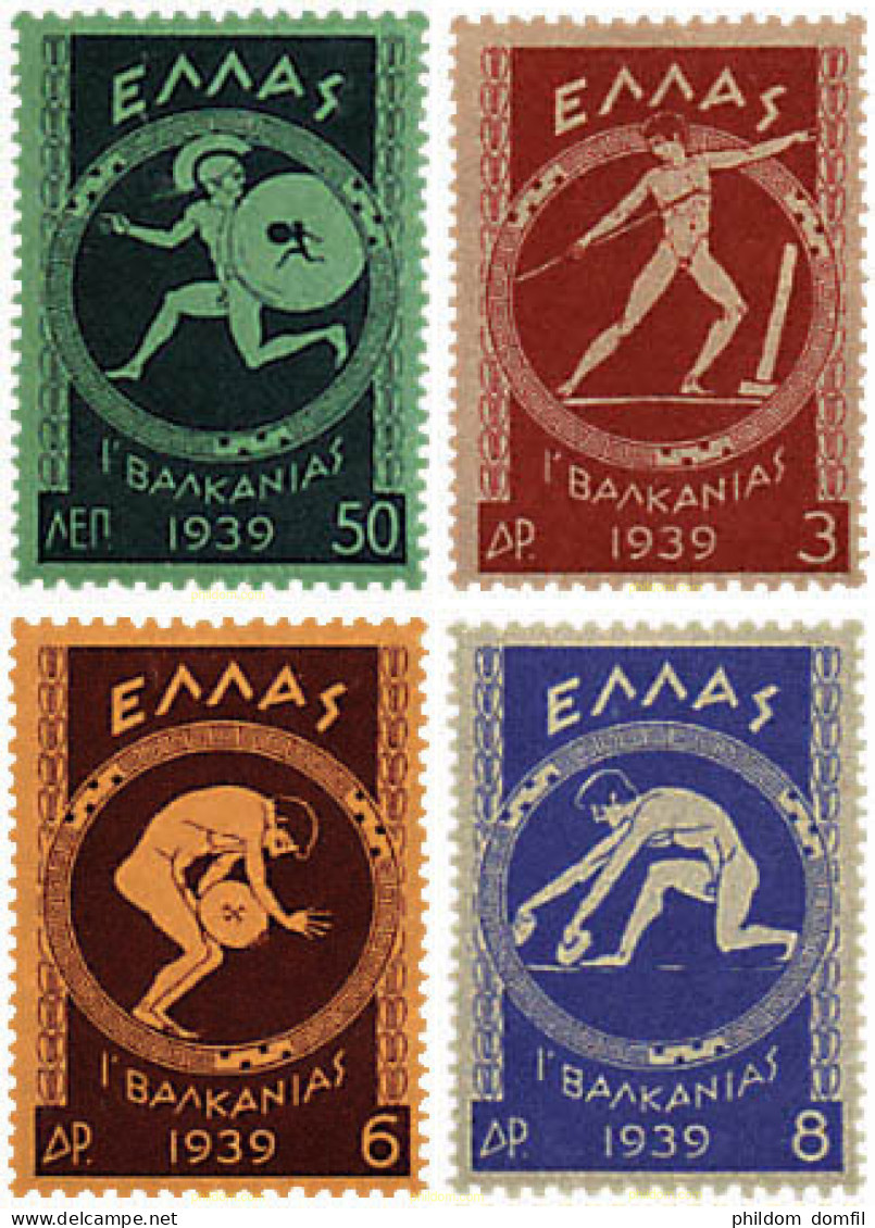 65979 MNH GRECIA 1939 1 JUEGOS BALCANICOS - Unused Stamps