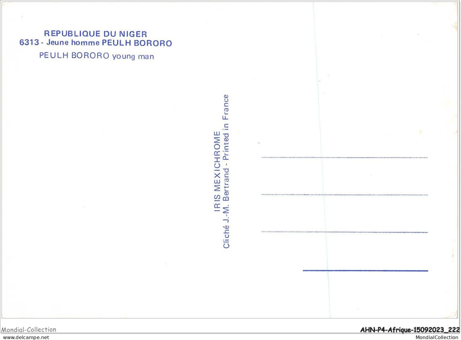 AHNP4-0500 - AFRIQUE - REPUBLIQUE DU NIGER - Jeune Homme Peulh Bororo - Niger