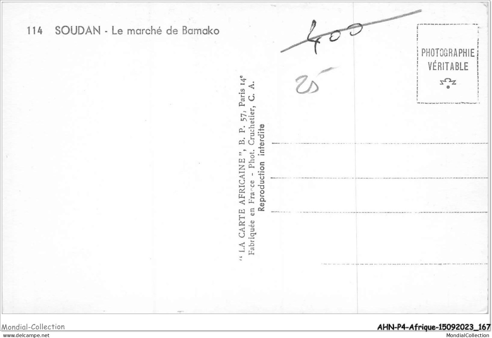 AHNP4-0473 - AFRIQUE - SOUDAN - Le Marché De Bamako - Malí