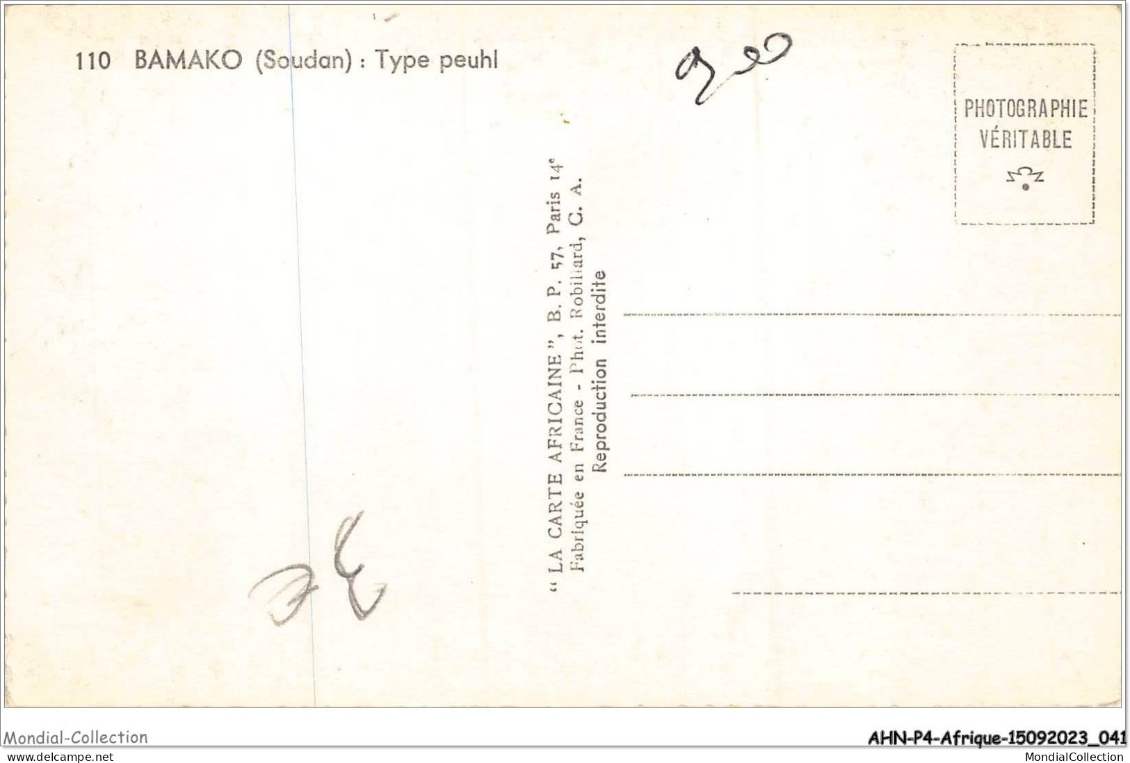 AHNP4-0411 - AFRIQUE - BAMAKO - Soudan - Type Peuhl - Mali