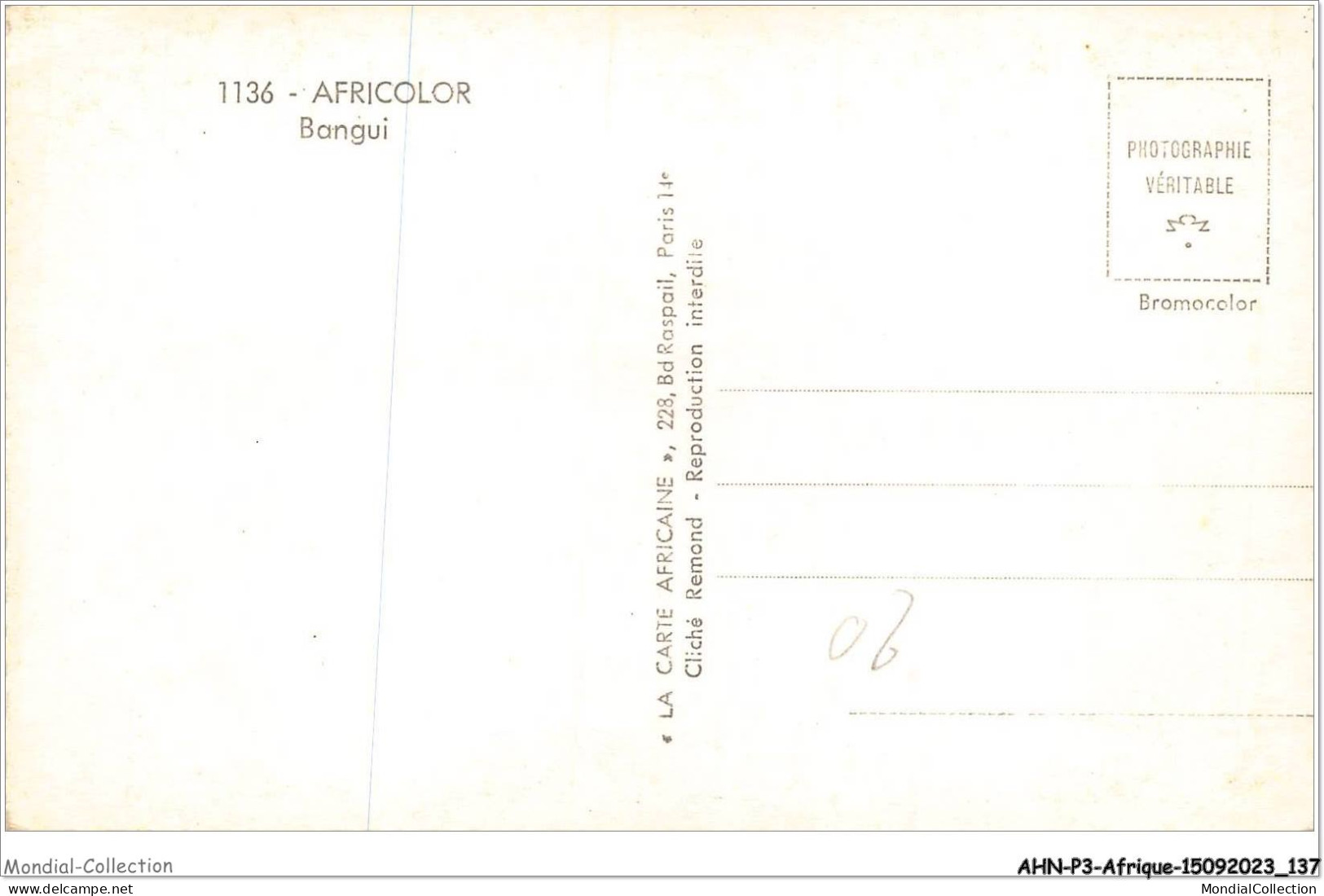 AHNP3-0338 - AFRIQUE - REPUBLIQUE CENTRAFRICAINE - BANGUI - Centrafricaine (République)