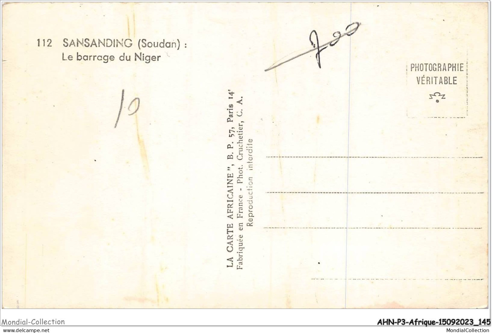 AHNP3-0342 - AFRIQUE - NIGER - Sansanding - Soudan - Le Barrage Du Niger - Niger