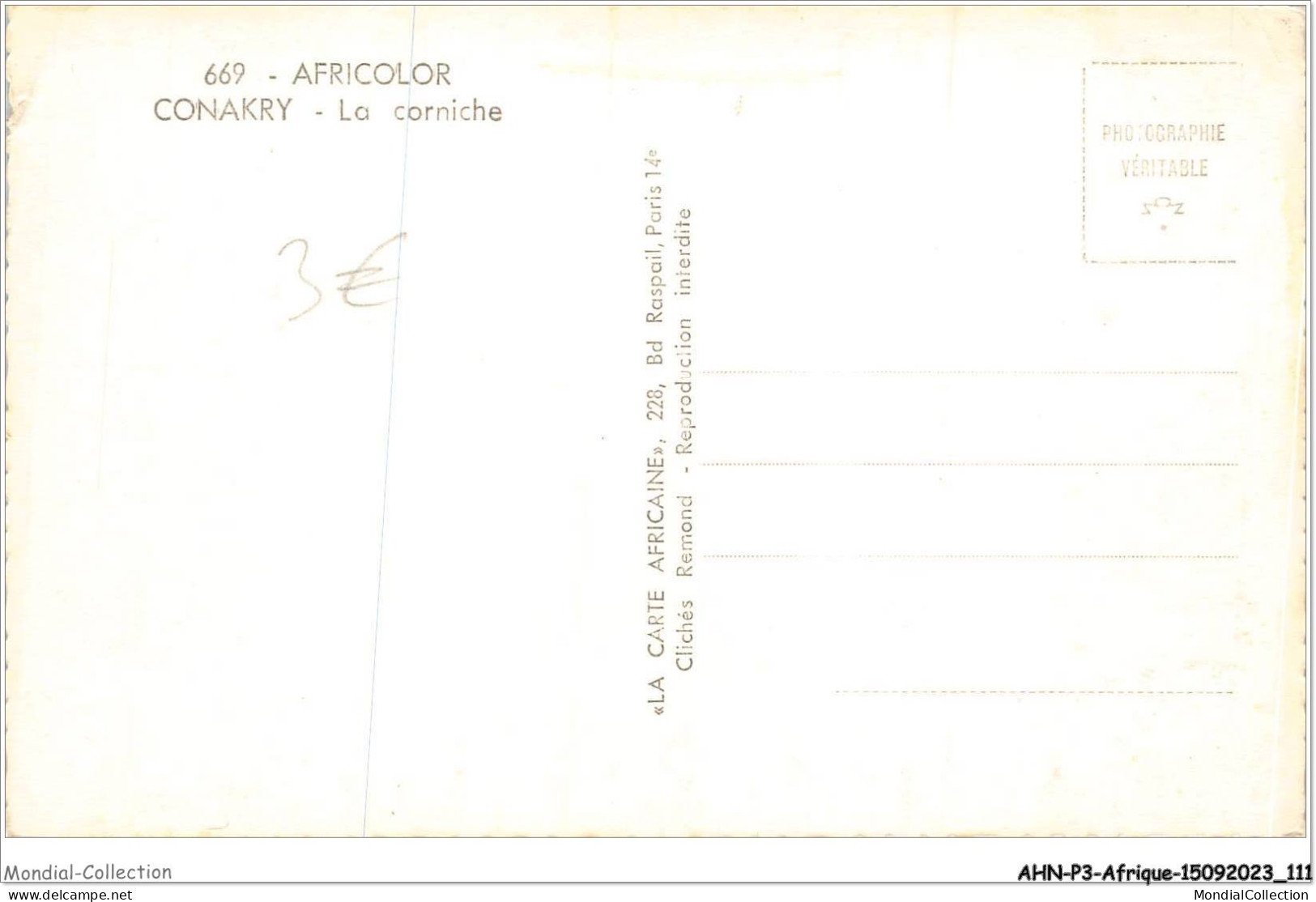 AHNP3-0325 - AFRIQUE - GUINEE - CONAKRY - La Corniche - Guinée