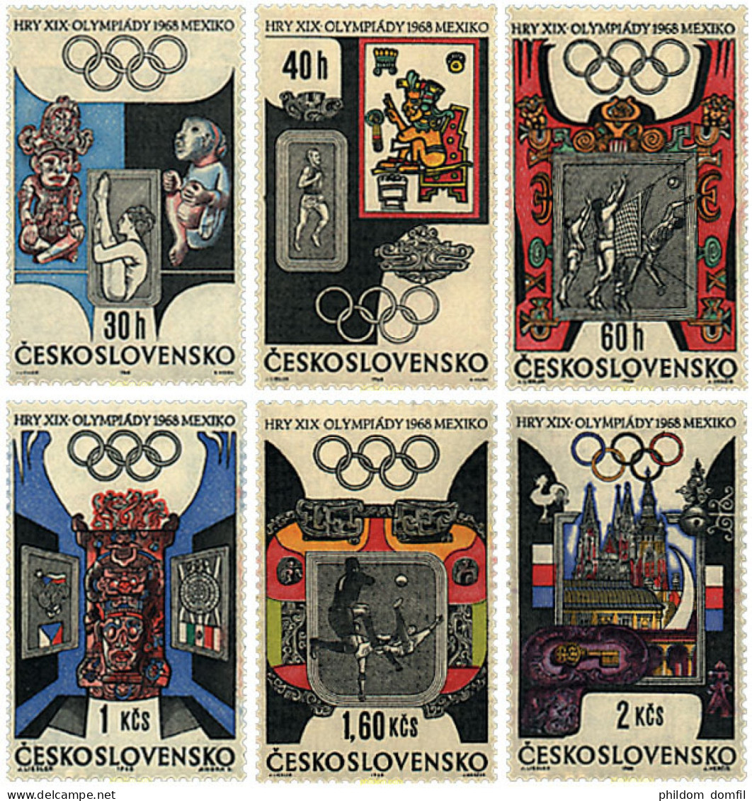63712 MNH CHECOSLOVAQUIA 1968 19 JUEGOS OLIMPICOS VERANO MEXICO 1968 - Unused Stamps