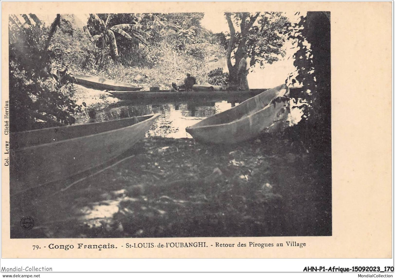 AHNP1-0085 - AFRIQUE - CONGO FRANCAISE - St-Louis De L'Oubanghi - Retour Des Pirogues Au Village  - Congo Francés