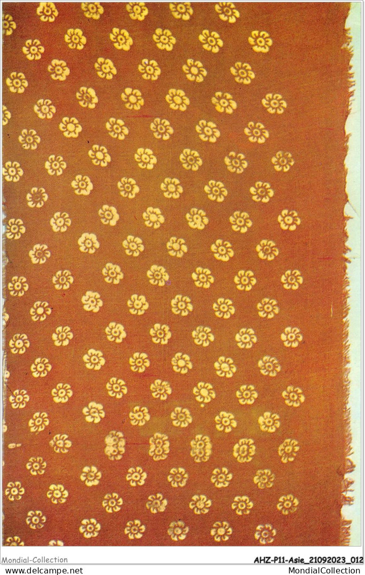 AHZP11-CHINE-0987 - SILK WITH PRINTED FLOWERS ON RED BACKGROUND - TANG DYNASTY - Chine