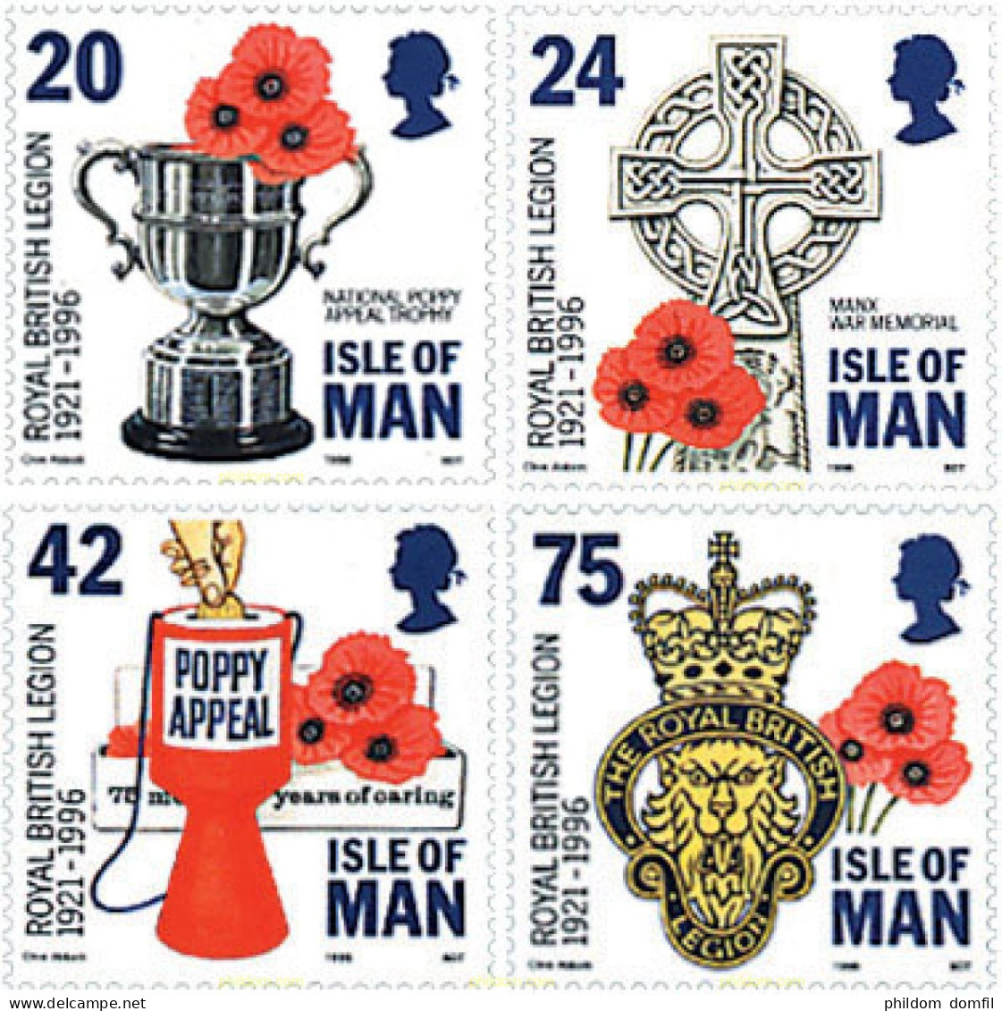 100078 MNH MAN 1996 75 ANIVERSARIO DE LA LEGION BRITANICA - Isle Of Man