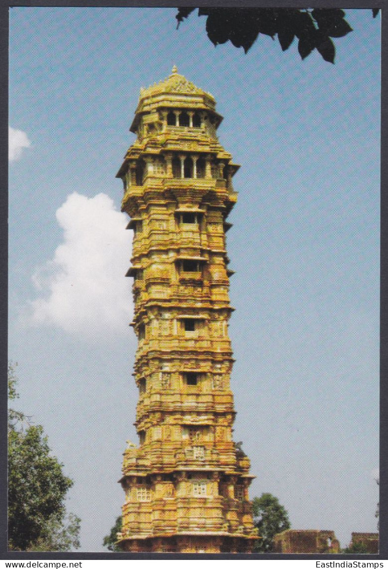 Inde India 2012 Mint Unused Postcard Vijay Stambh, Victory Tower Chittorgarh Hindu Ruler, Hinduism, Rajput, Architecture - India