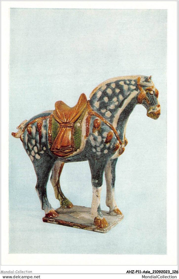 AHZP11-CHINE-1041 - THREE-COLOURED POTTERY HORSE - TANG DYNASTY - LOYANG - HONAN - China