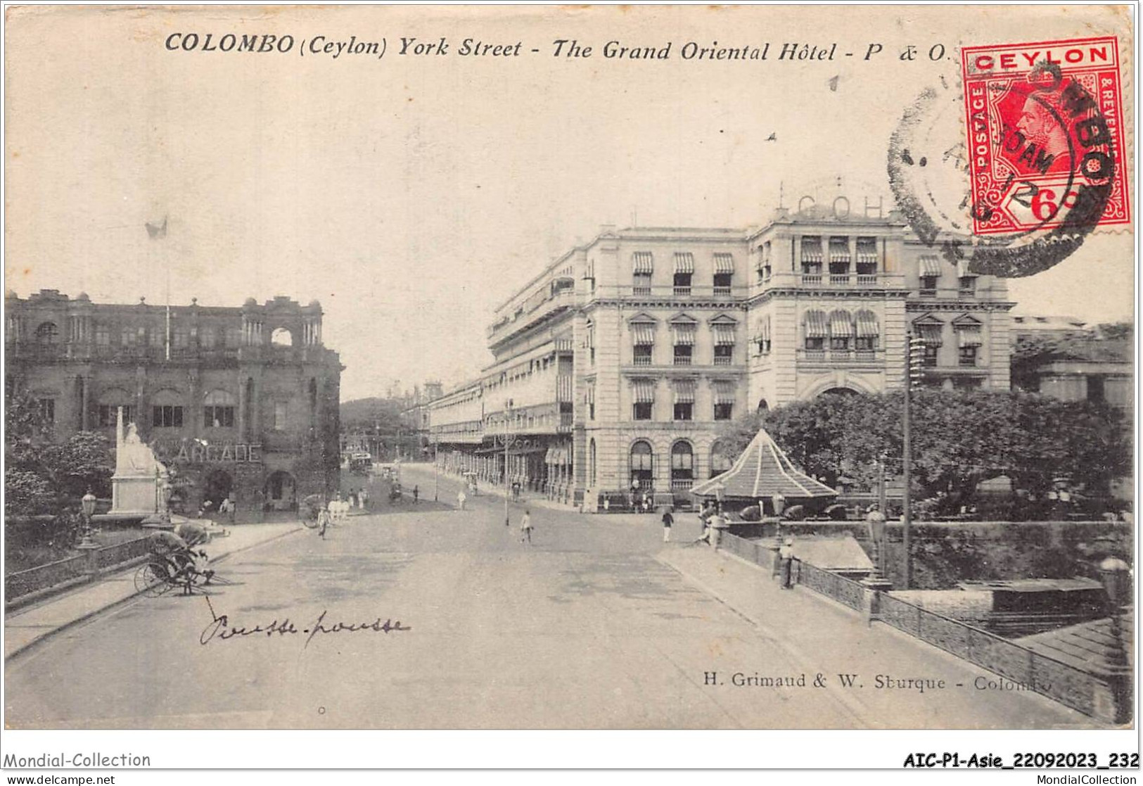 AICP1-ASIE-0117 - COLOMBO - York Street - The Grand Oriental Hôtel - Sri Lanka (Ceylon)