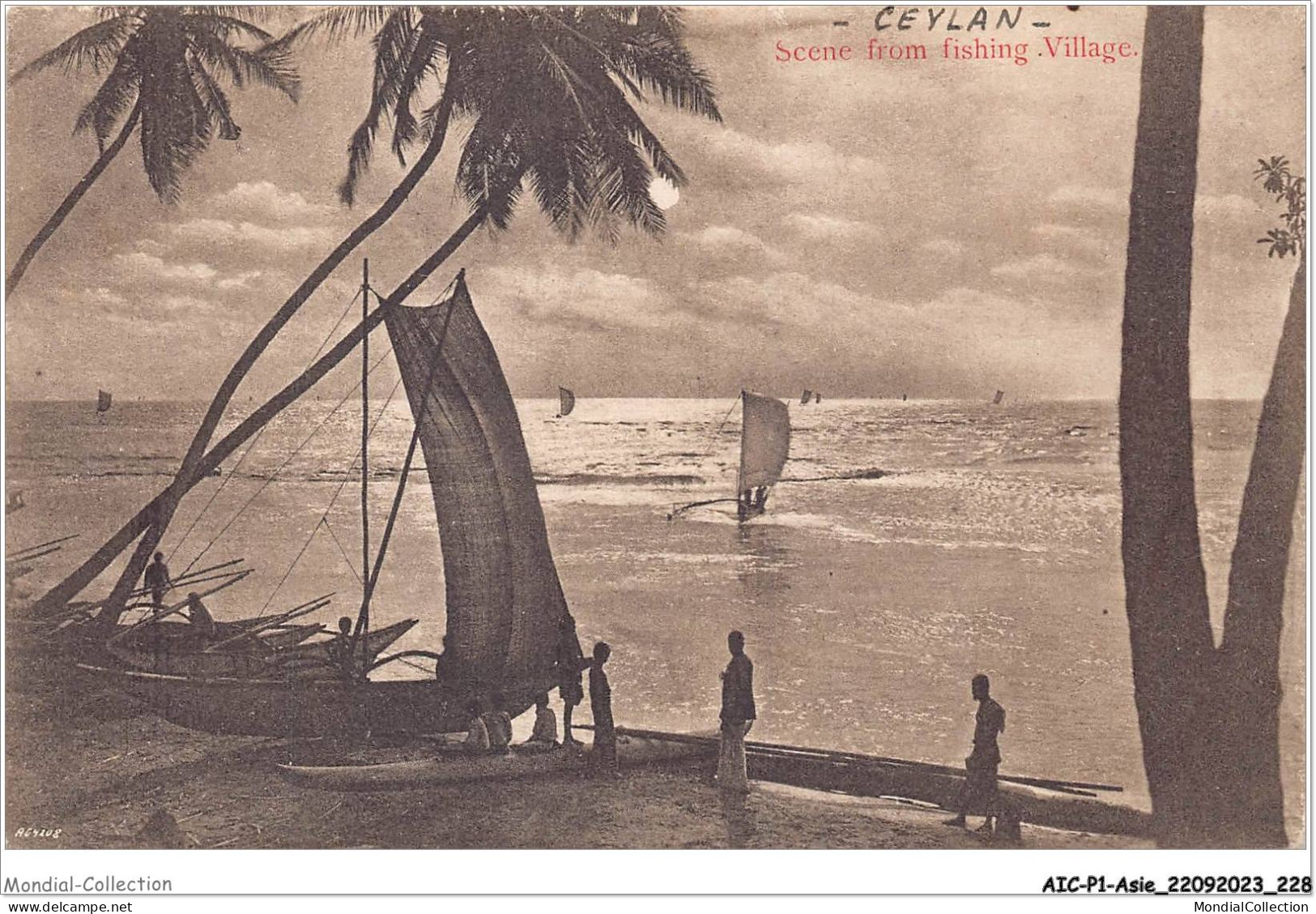 AICP1-ASIE-0115 - CEYLAN - Scene From Fishing Village - Sri Lanka (Ceylon)