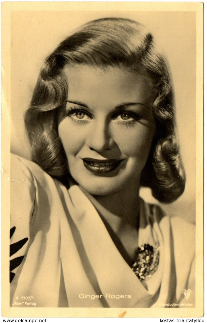 V. 50 ROSS VERLAG, GINGER ROGERS, POSTCARD - Acteurs