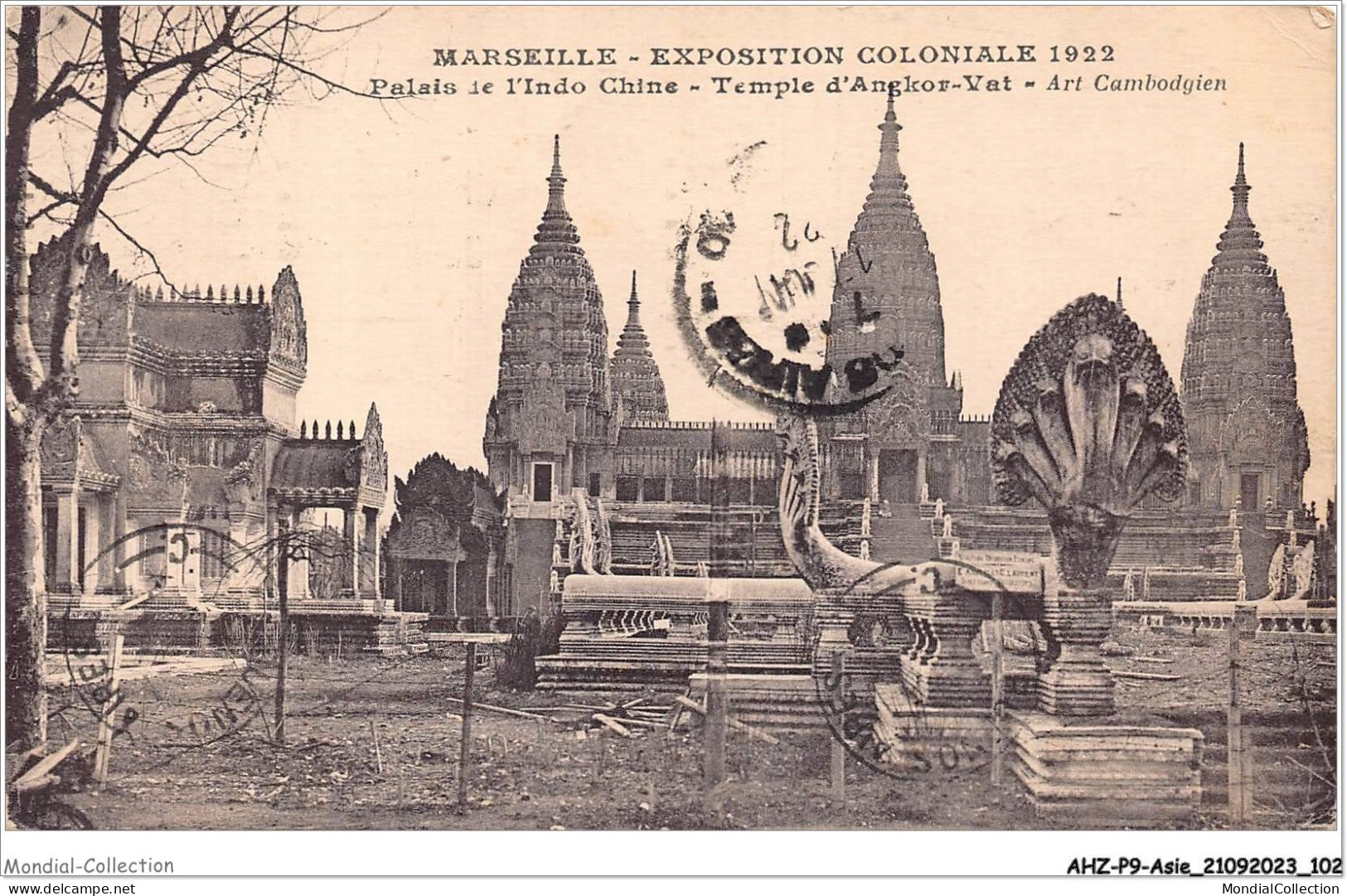 AHZP9-ASIE-0808 - MARSEILLE - EXPOSITION COLONIALE 1922 - PALAIS DE L'INDO-CHINE - TEMPLE D'ANGKOR-VAT CAMBODGE - Cambodia