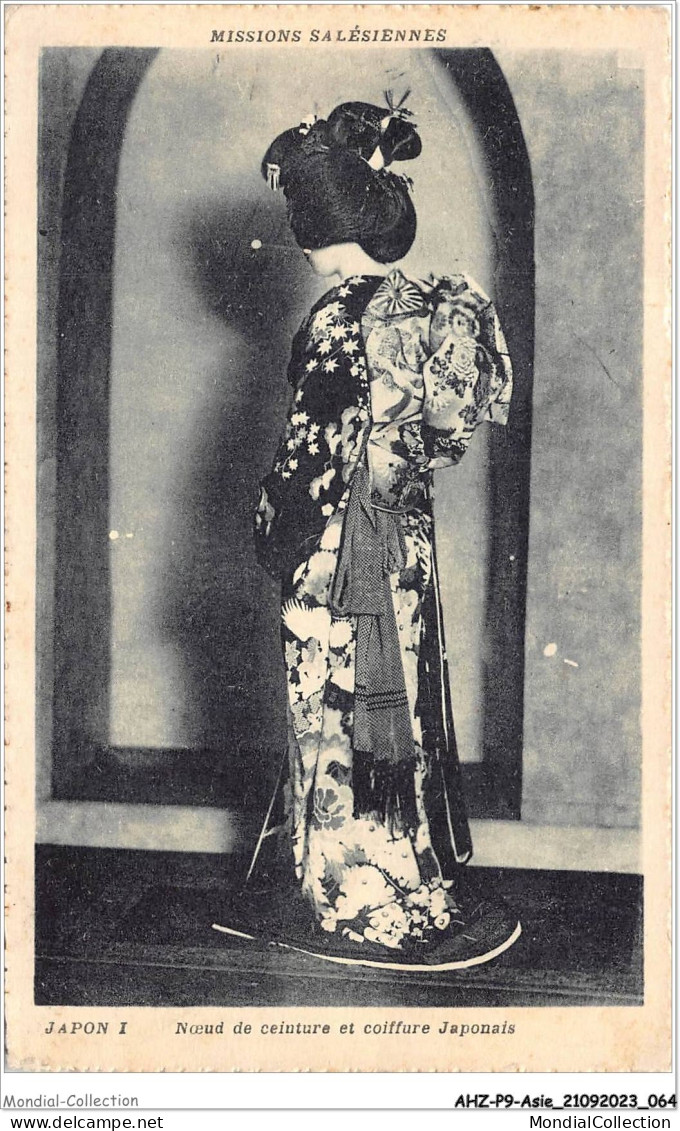 AHZP9-ASIE-0789 - JAPON - NOEUD CEINTURE ET COIFFURE JAPONAIS - Autres & Non Classés