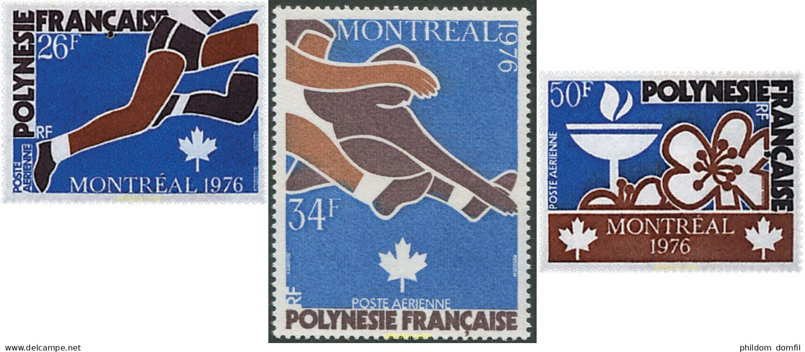 43554 MNH POLINESIA FRANCESA 1976 21 JUEGOS OLIMPICOS VERANO MONTREAL 1976 - Unused Stamps