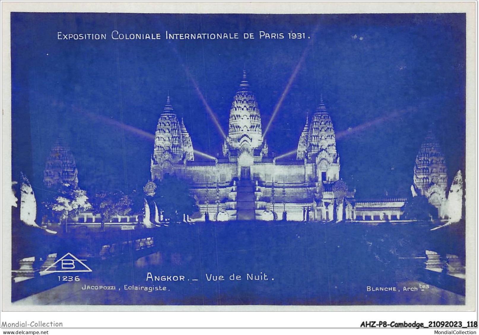 AHZP8-CAMBODGE-0742 - EXPOSITION COLONIALE INTERNATIONALE - PARIS 1931 - ANGKOR - VUE DE NUIT - Cambodia