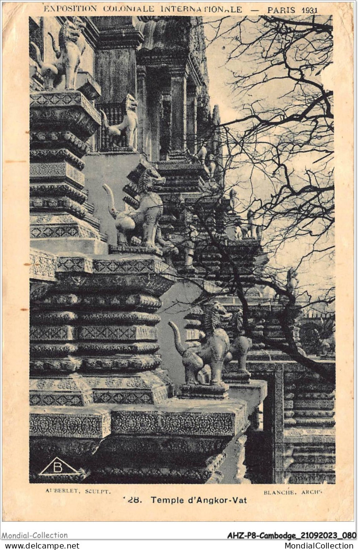 AHZP8-CAMBODGE-0723 - EXPOSITION COLONIALE INTERNATIONALE - PARIS 1931 - TEMPLE D'ANGKOR-VAT - Cambodge