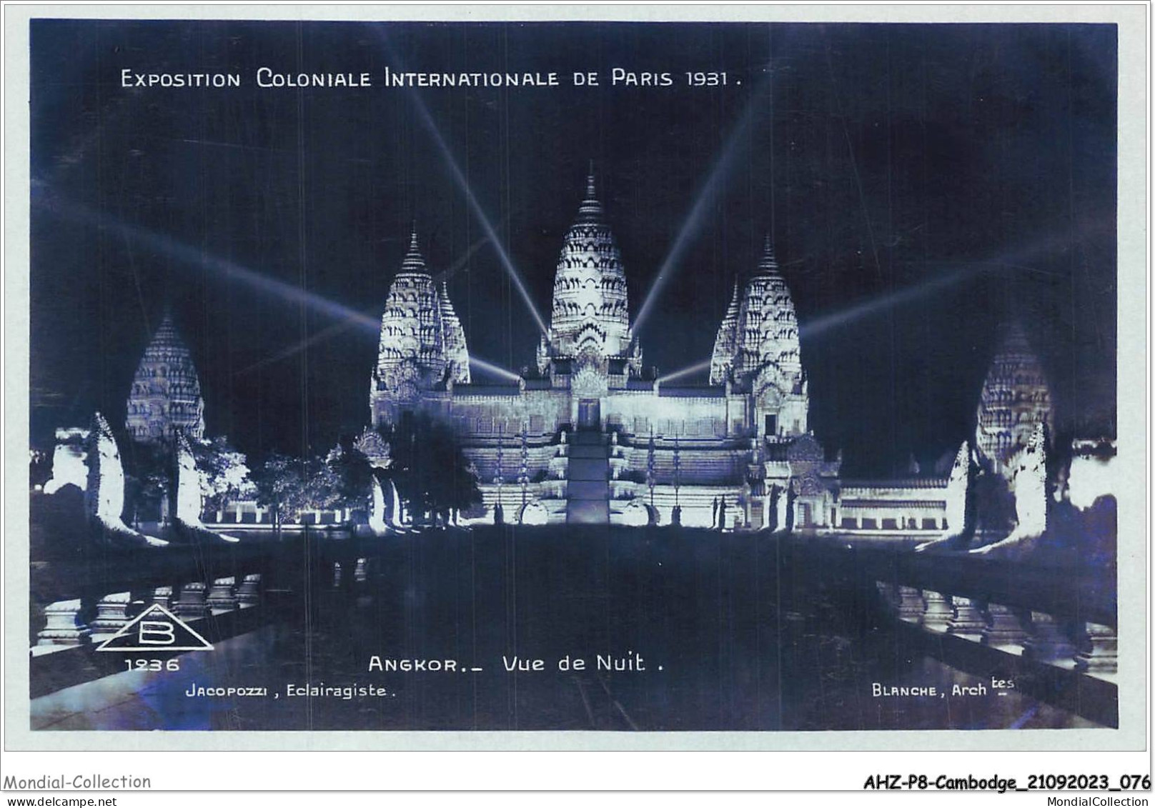 AHZP8-CAMBODGE-0721 - EXPOSITION COLONIALE INTERNATIONALE - PARIS 1931 - ANGKOR - VUE DE NUIT - Cambodia
