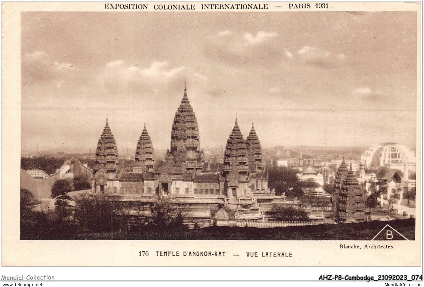 AHZP8-CAMBODGE-0720 - EXPOSITION COLONIALE INTERNATIONALE - PARIS 1931 - TEMPLE D'ANGKOR-VAT - VUE LATERALE - Cambodia