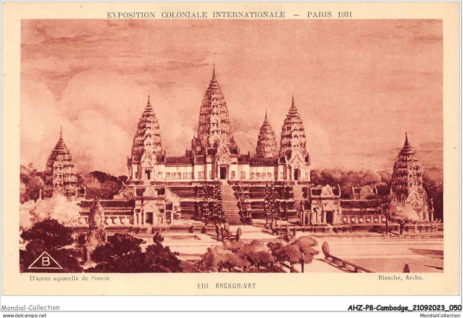 AHZP8-CAMBODGE-0708 - EXPOSITION COLONIALE INTERNATIONALE - PARIS 1931 - ANGKOR-VAT - Cambodia