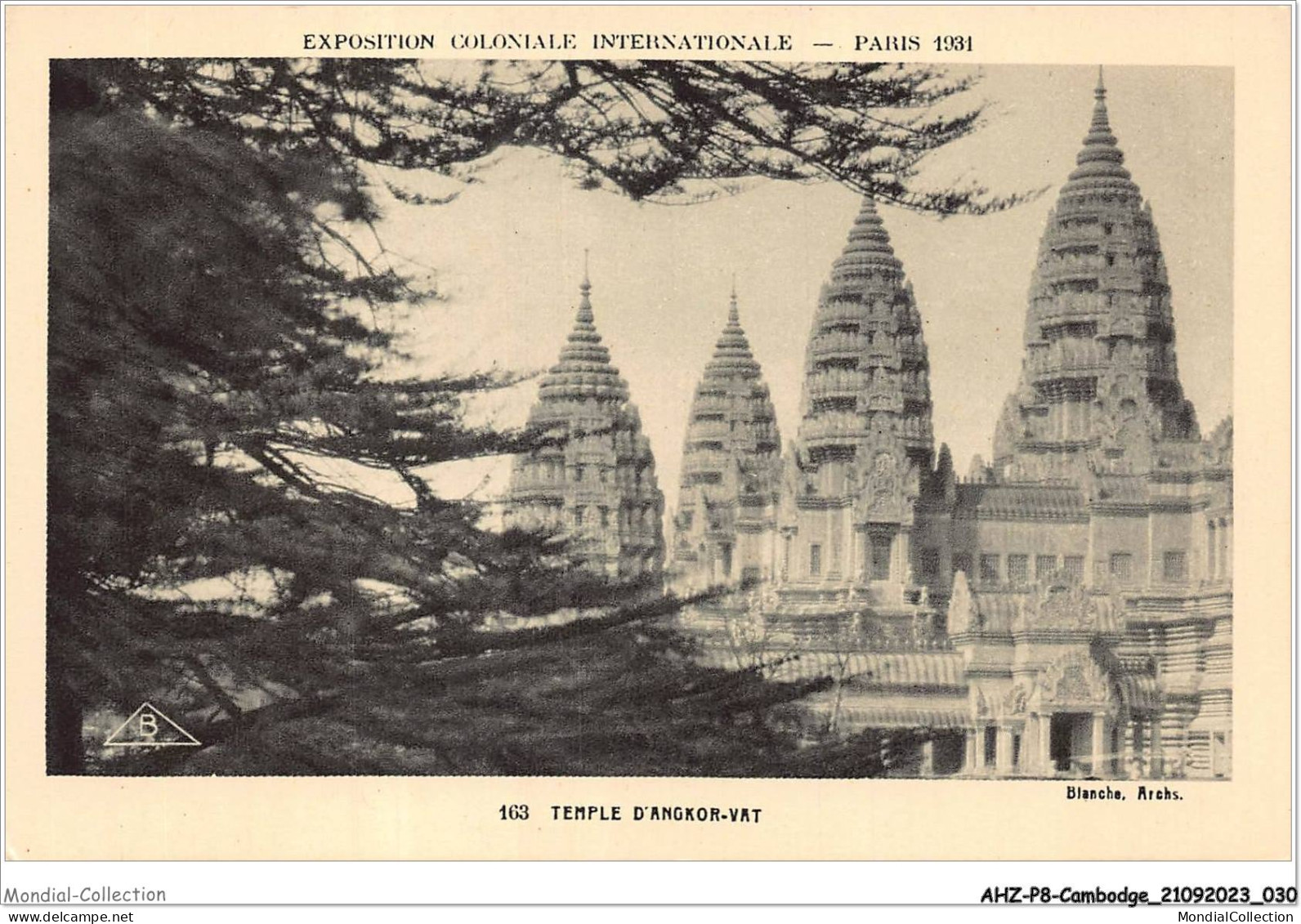 AHZP8-CAMBODGE-0698 - EXPOSITION COLONIALE INTERNATIONALE - PARIS 1931 - TEMPLE D'ANGKOR-VAT - Cambodge