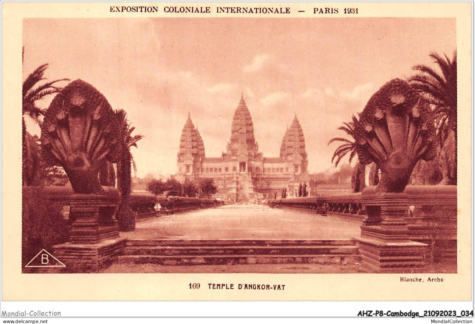 AHZP8-CAMBODGE-0700 - EXPOSITION COLONIALE INTERNATIONALE - PARIS 1931 - TEMPLE D'ANGKOR-VAT - Camboya