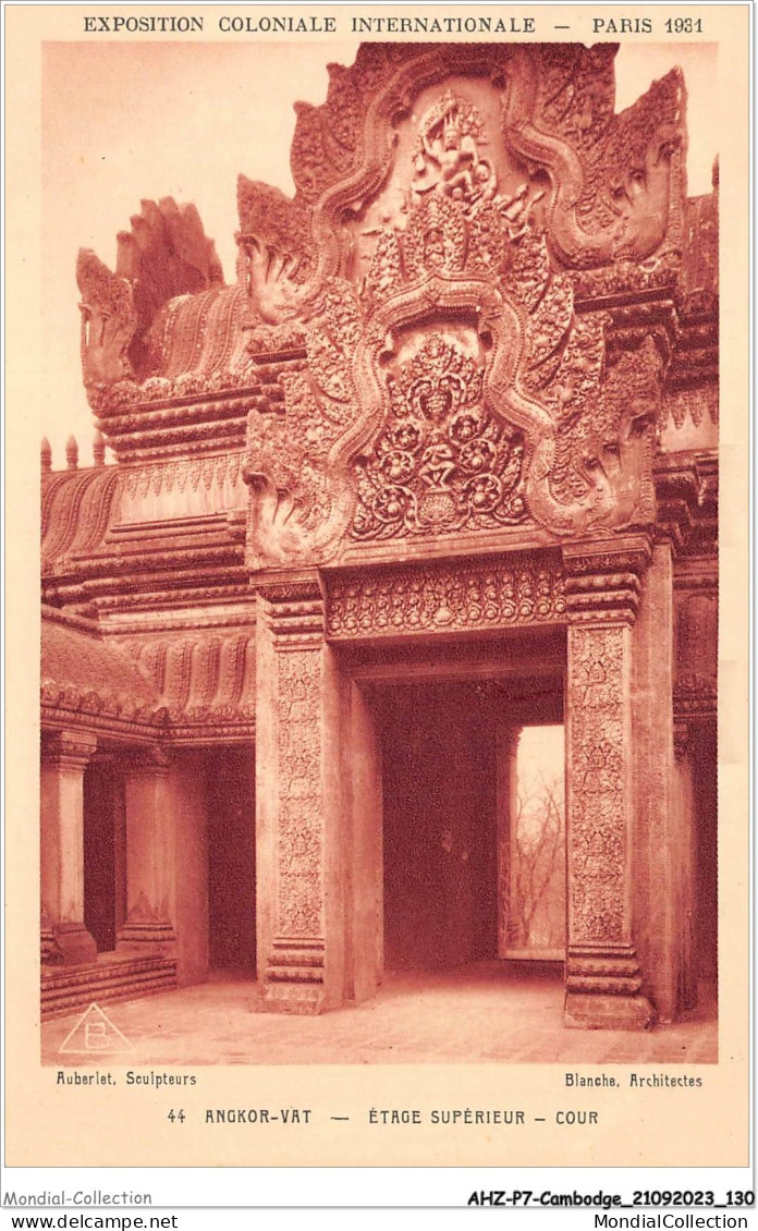 AHZP7-CAMBODGE-0661 - EXPOSITION COLONIALE INTERNATIONALE - PARIS 1931 - ANGKOR-VAT - ETAGE SUPERIEUR - COUR - Camboya