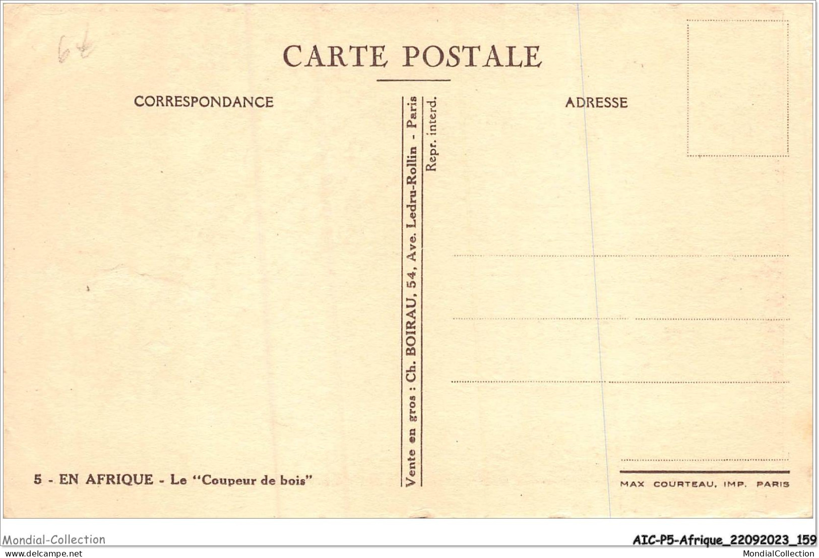 AICP5-AFRIQUE-0586 - EN AFRIQUE - Le Coupeur De Bois - Zonder Classificatie