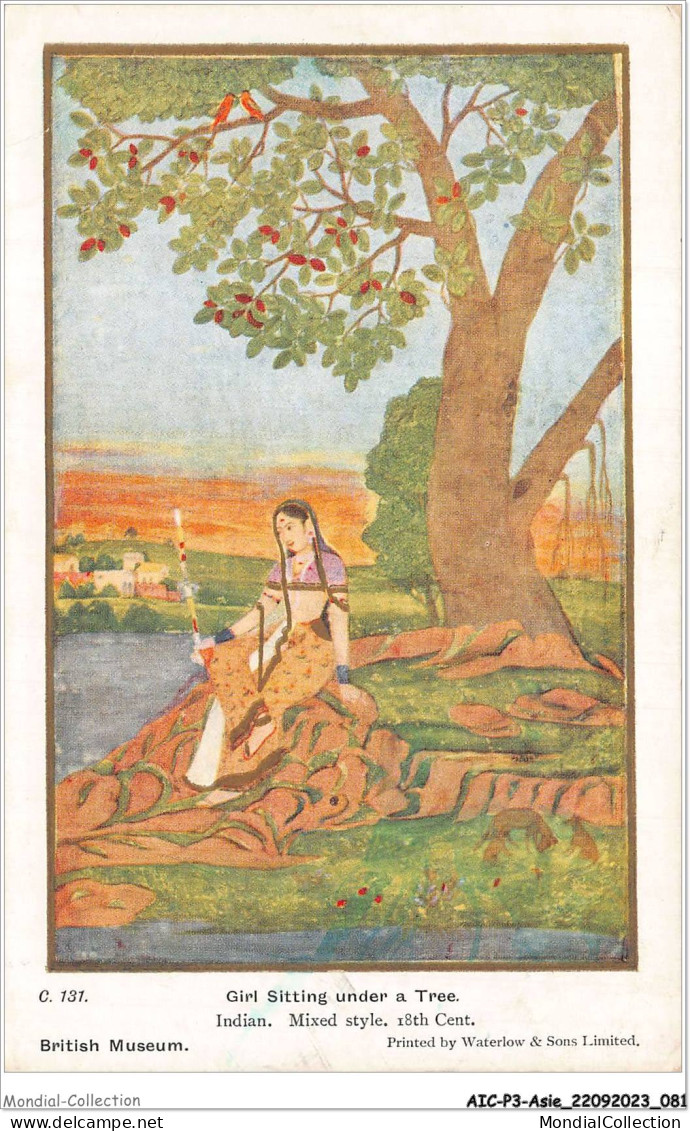 AICP3-ASIE-0295 - GIRL SITTING UNDER A TREE - INDIAN - Indien
