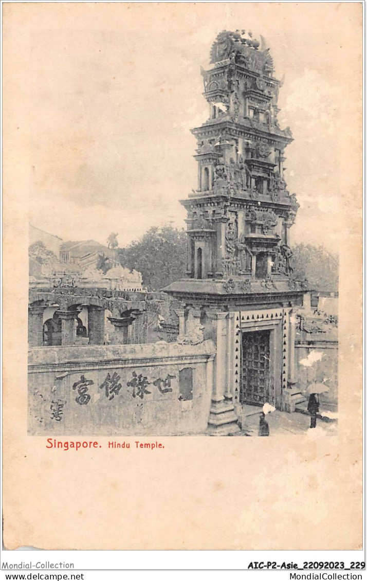 AICP2-ASIE-0237 - SINGAPORE - Hindu Temple - Vendue En Etat - Singapore