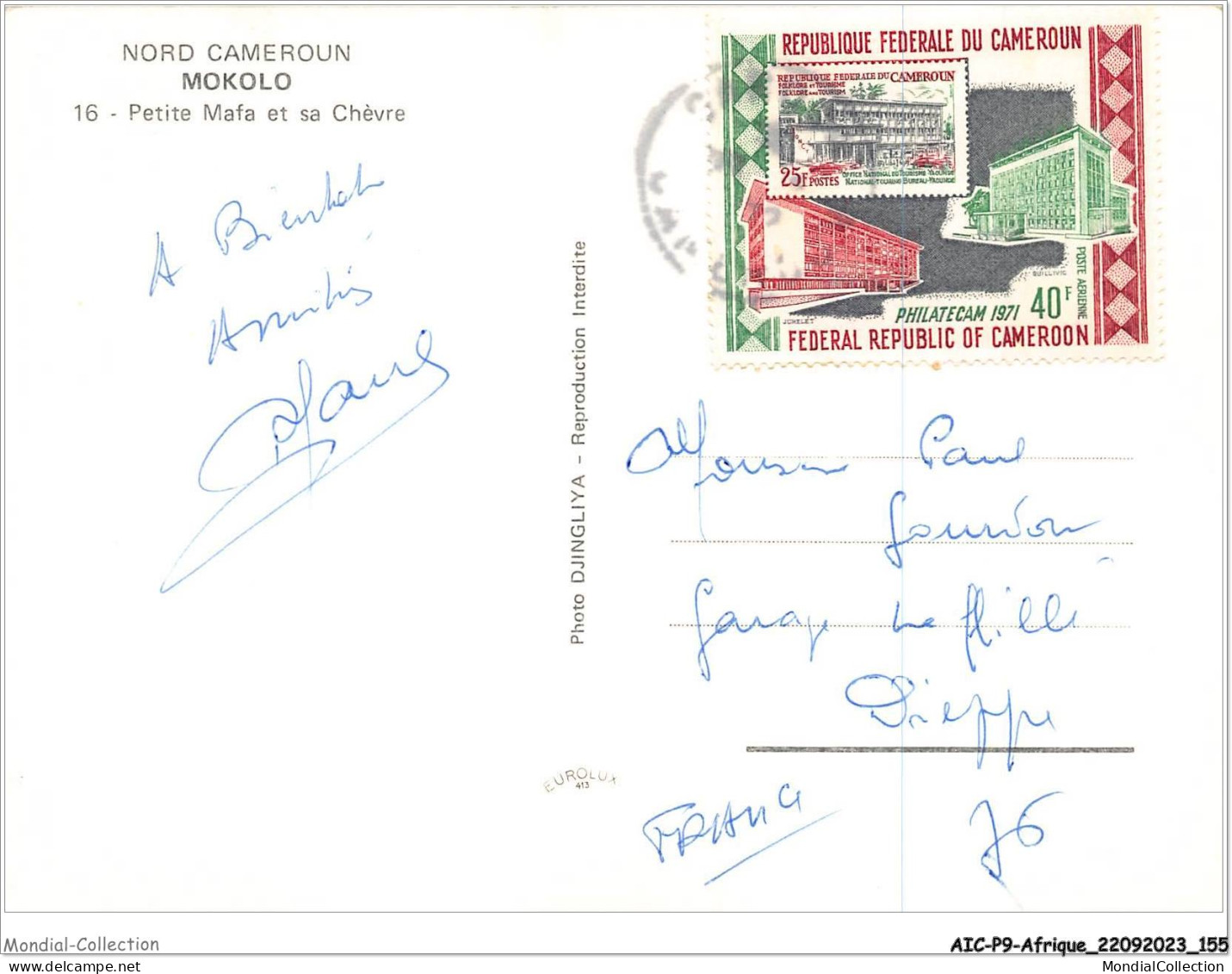 AICP9-AFRIQUE-1041 - NORD CAMEROUN - MOKOLO - Petite Mafa Et Sa Chèvre - Cameroun