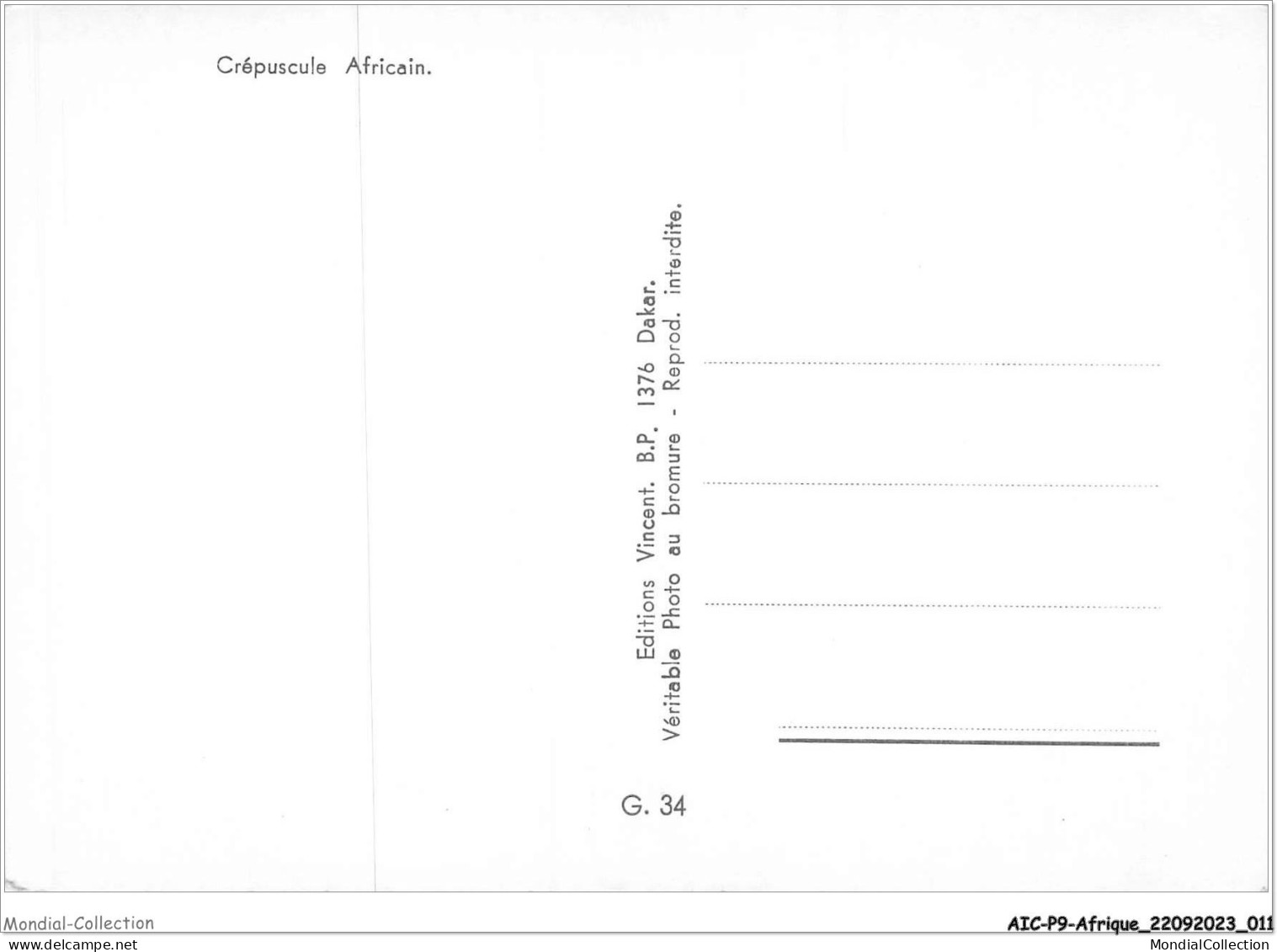 AICP9-AFRIQUE-0969 - Crépuscule Africain - Non Classés