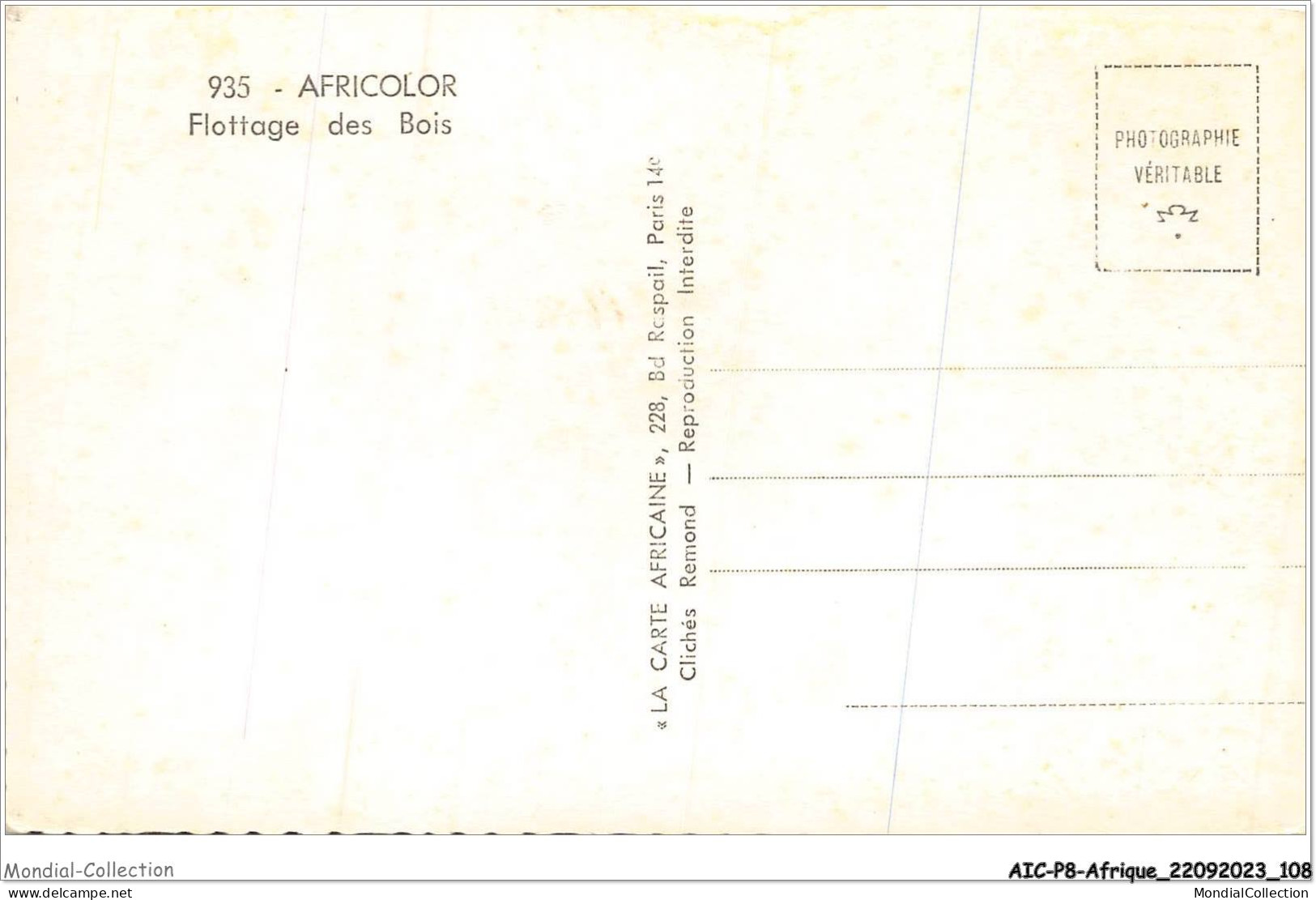 AICP8-AFRIQUE-0908 - AFRICOLOR - Flottage Des Bois - Unclassified