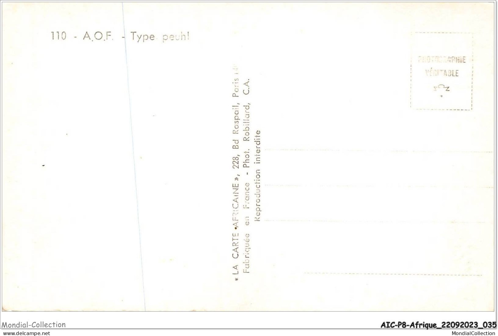 AICP8-AFRIQUE-0872 - A O F - Type Peulh - Non Classés