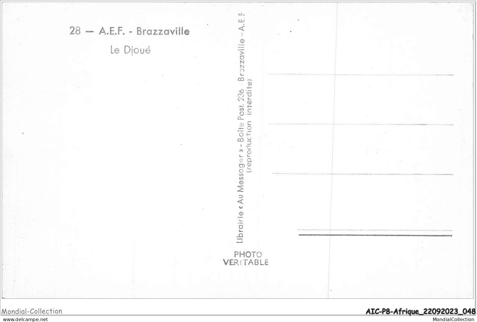 AICP8-AFRIQUE-0878 - A E F - BRAZZAVILLE - Le Djoué - Brazzaville