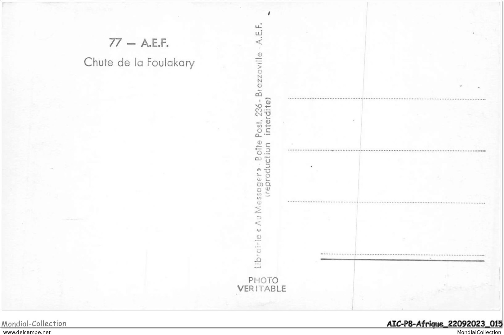 AICP8-AFRIQUE-0862 - A E F - Chute De La Foulakary - Autres & Non Classés