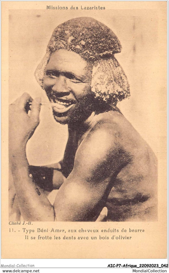 AICP7-AFRIQUE-0759 - MISSIONS DES LAZARISTES - Type Béni-amer Aux Cheveux Enduits De Beurre - Non Classés