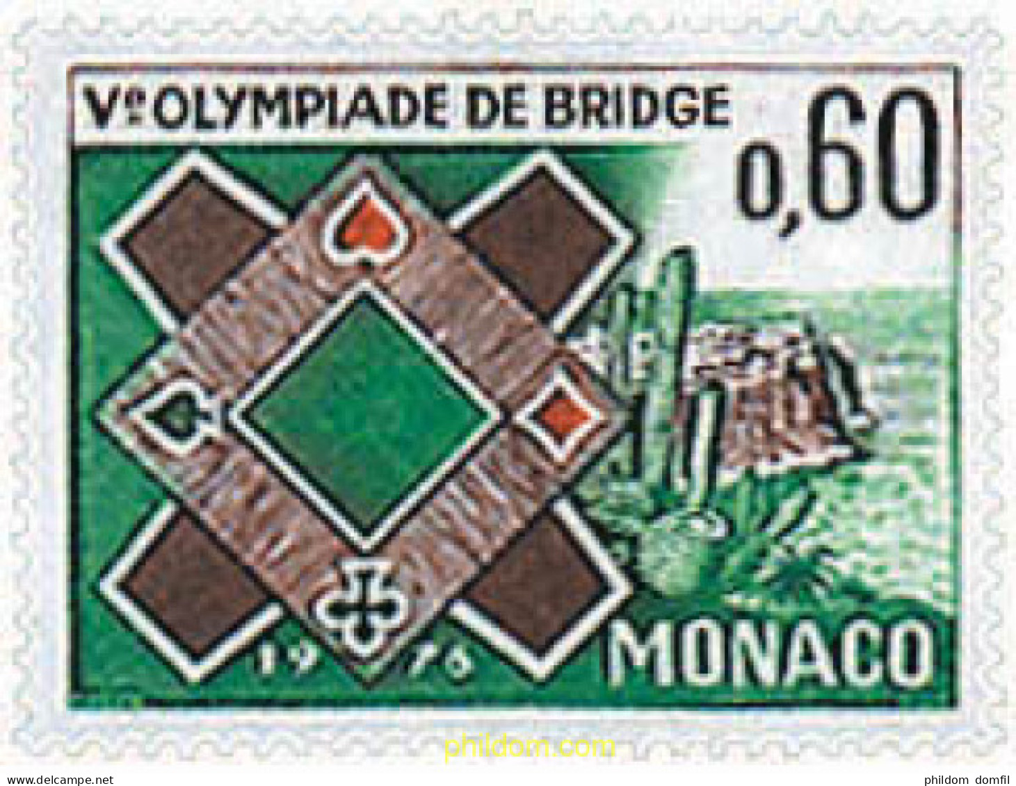 32712 MNH MONACO 1976 5 OLIMPIADA DE BRIDGE EN MONTECARLO - Unused Stamps