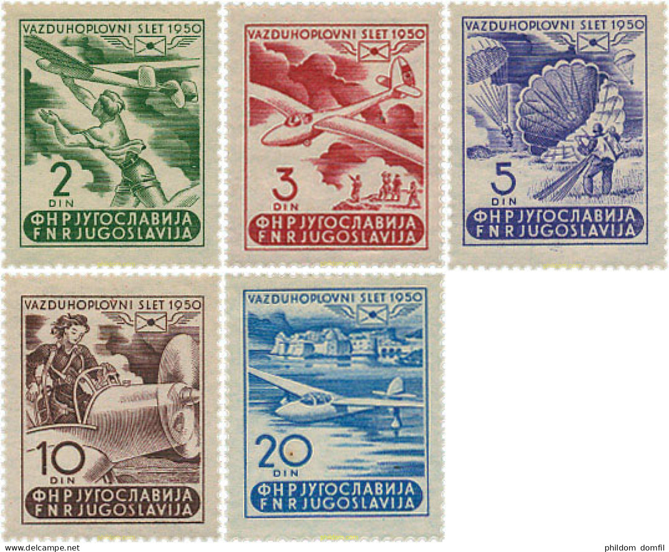 67143 MNH YUGOSLAVIA 1950 SEMANA AERONAUTICA EN RUMA - Nuovi