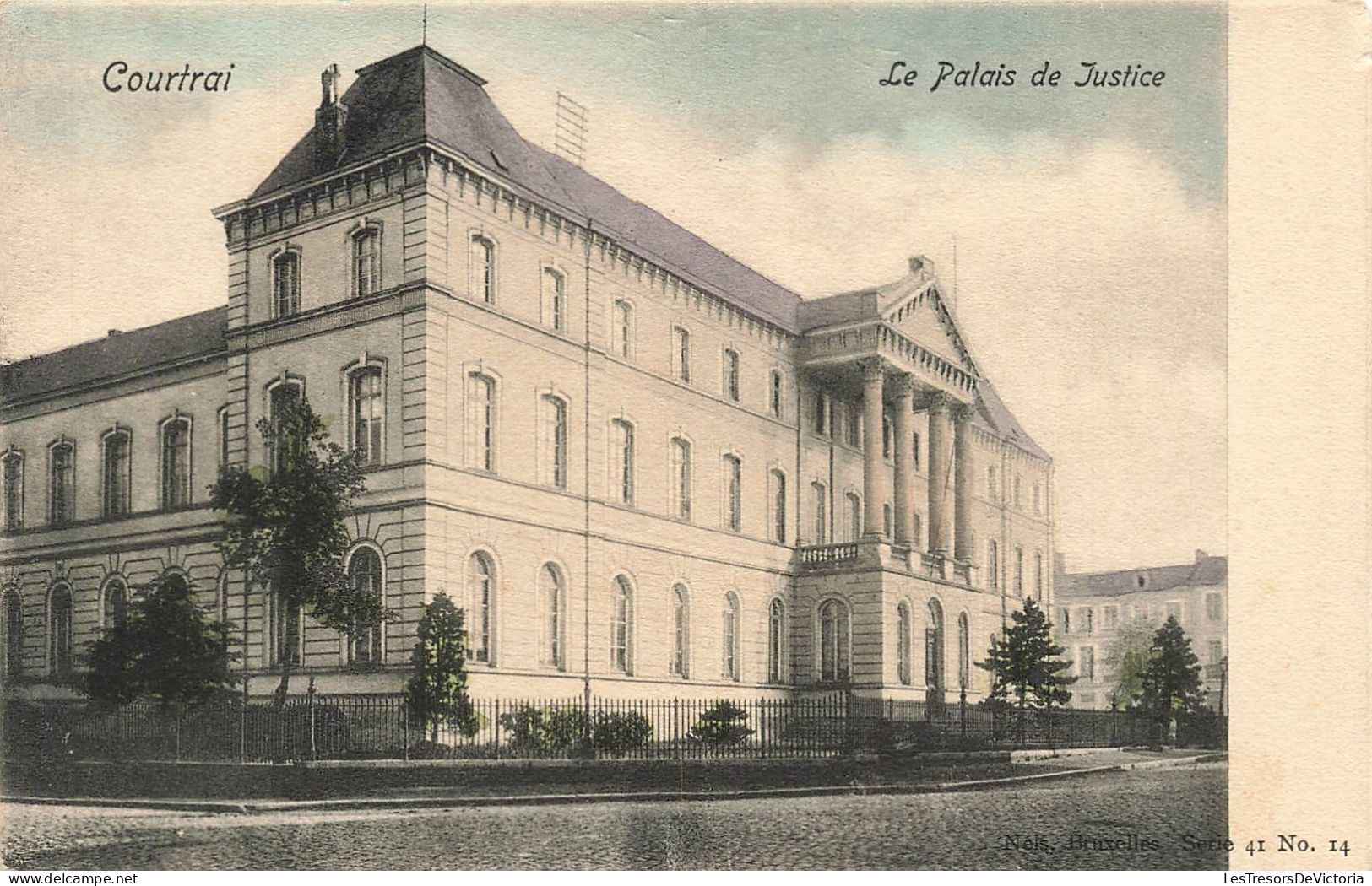 BELGIQUE - Souvenir De Courtrai - Le Palais De Justice - Nels - Colorisé - Animé - Carte Postale Ancienne - Kortrijk