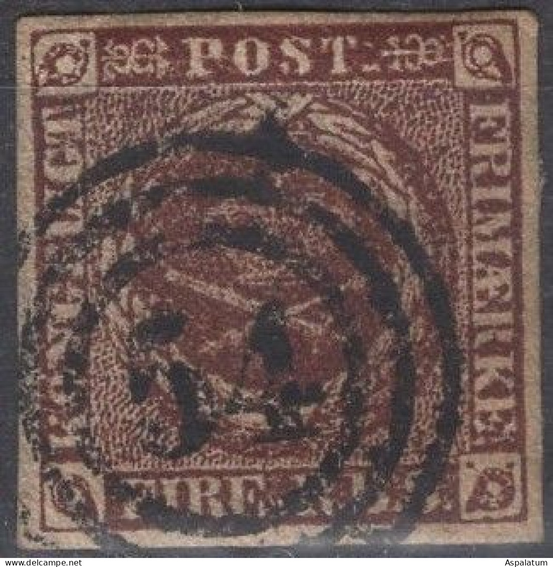 Denmark - Definitive - 4 S - Crown Insignia In A Laurel Wreath - Mi 1 IIa - 1852 - Oblitérés