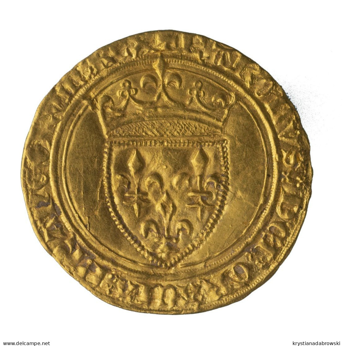 Charles VI - Écu D'or à La Couronne 1389 Angers - 1380-1422 Charles VI The Beloved