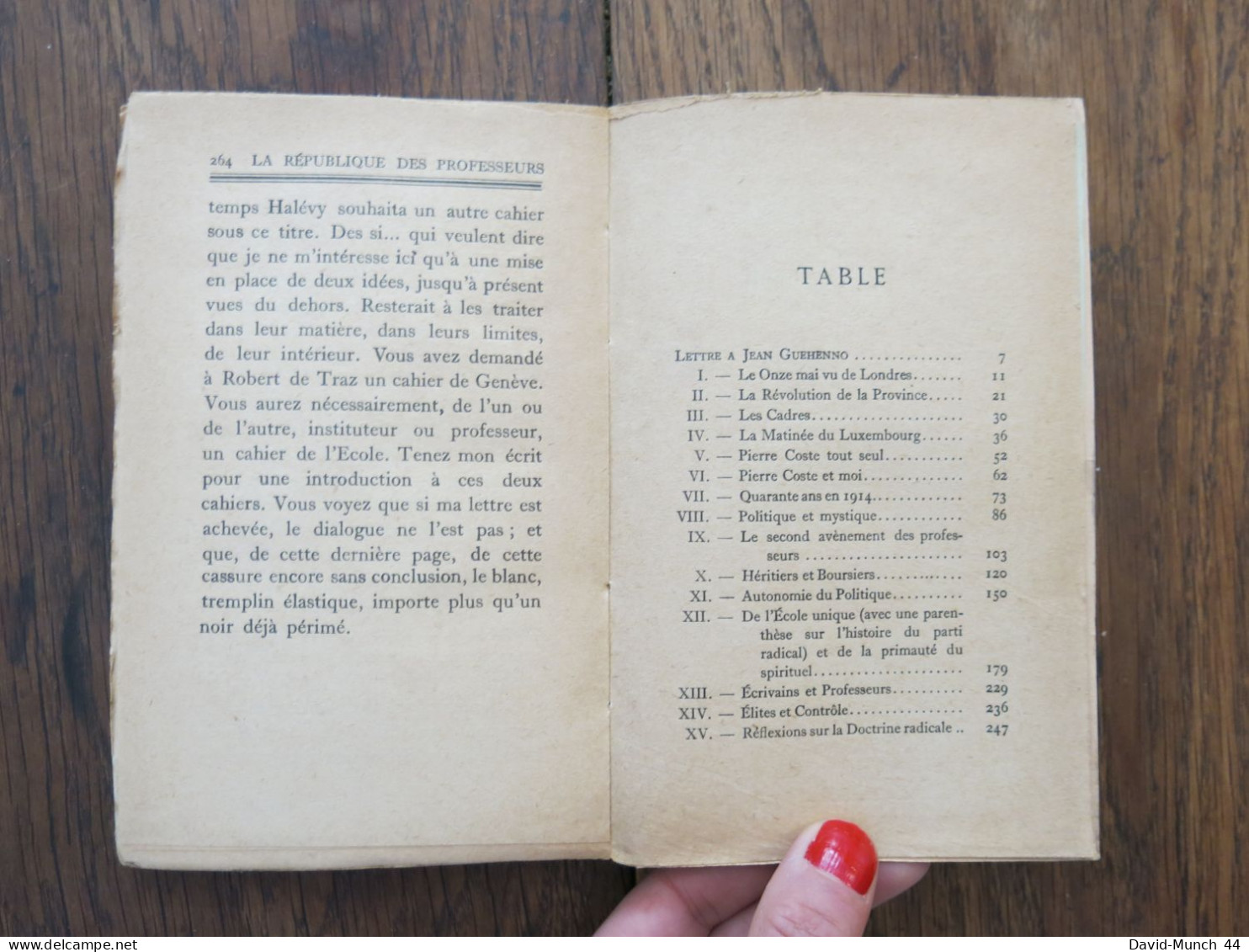 La République des Professeurs de Albert Thibaudet. "Les écrits", Grasset. 1927, Exemplaire Vélin Bouffant numéroté