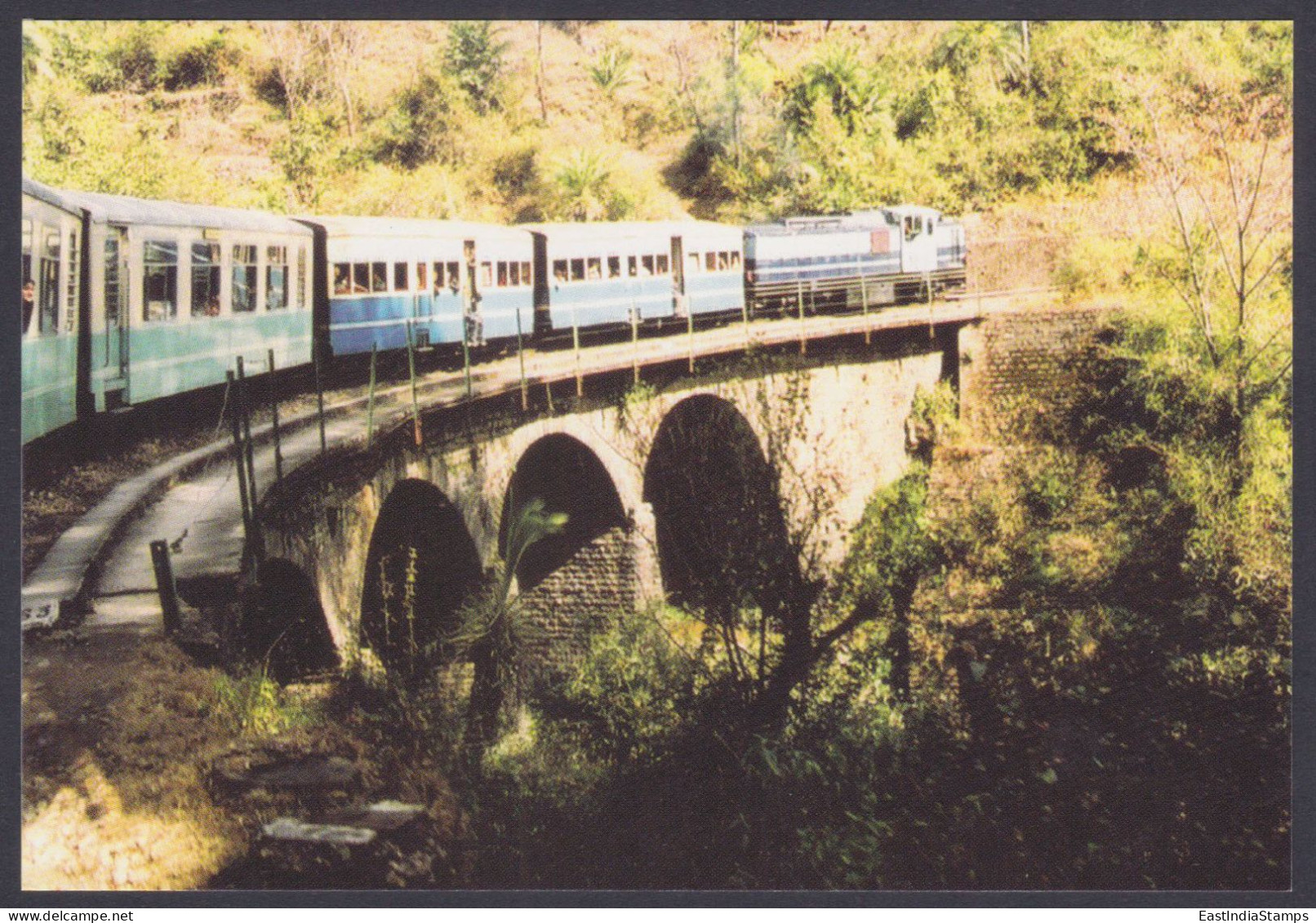 Inde India Mint Postcard Kalka-Shimla Railway, UNESCO World Heritage SIte, Railways, Train Trains, Mountain Stone Bridge - Inde