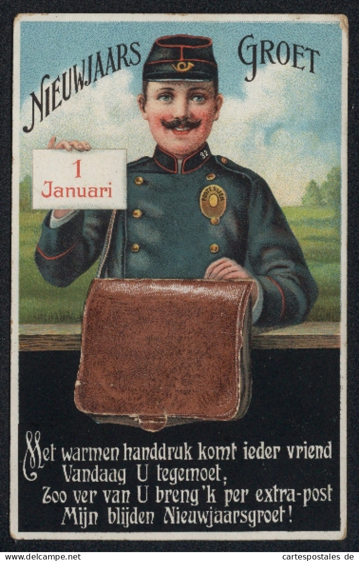 AK Der Briefträger Hat Einen Neujahrsgruss In Seiner Tasche  - Post